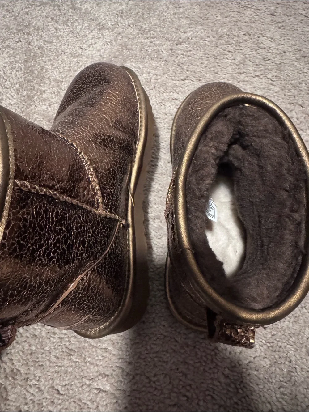 UGG Kids Metallic Bronze Short Boots